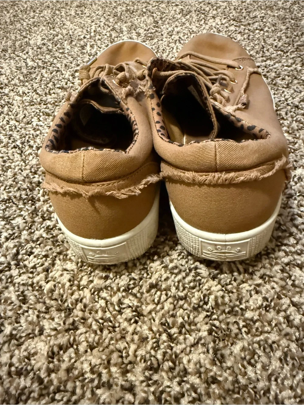 BOBS from Skechers Tan Canvas Lace-Up Sneakers